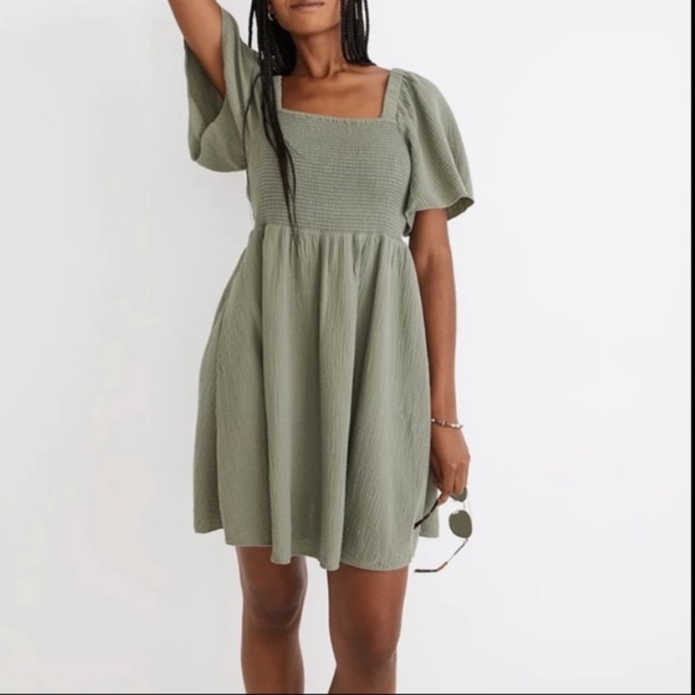 Madewell Sage Green Mini Dress
